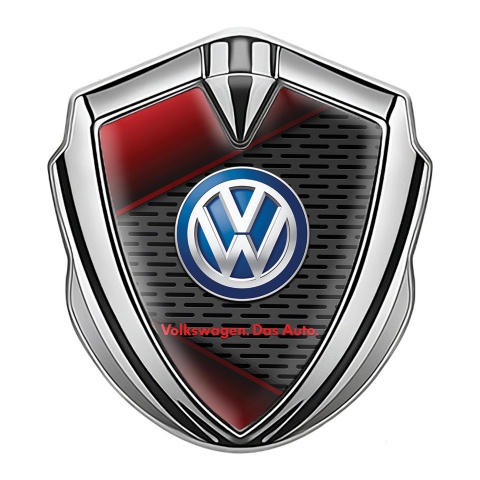 VW Selbstklebendes Metallaufkleber Emblem Silbertonfarbe mit Klassisch Logo Stil