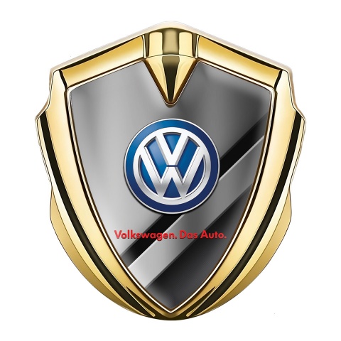 VW Emblem Abzeichen Goldtonfarbe mit Diagonale Panels Fundament Design