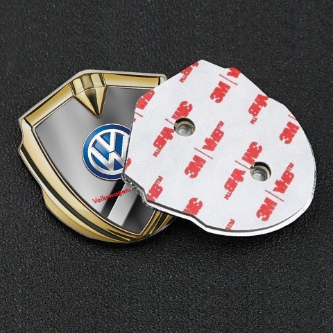 VW Emblem Abzeichen Goldtonfarbe mit Diagonale Panels Fundament Design