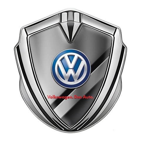 VW Emblem Abzeichen Silbertonfarbe mit Diagonale Panels Fundament Design