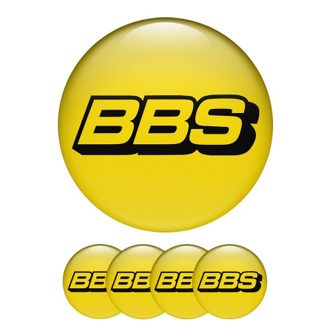 BBS Center Hub Dome Stickers Yellow Classic