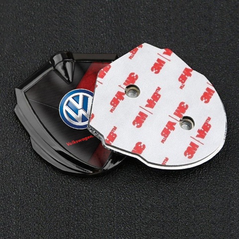 VW Emblem Aufkleber Autozubehor Graphit Tonfarbe mit Roter zerkratzter Stein Variante