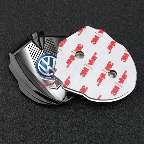 VW Selbstklebendes Metallaufkleber Emblem Graphit Tonfarbe mit Stahlgitter Variante