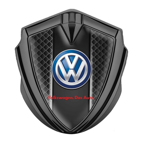 VW Seitenflugel Emblem Aufkleber Graphit Tonfarbe mit Schwarze Quadrate basis Version und Das Auto Logo