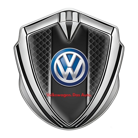 VW Seitenflugel Emblem Aufkleber Silbertonfarbe mit Schwarze Quadrate basis Version und Das Auto Logo