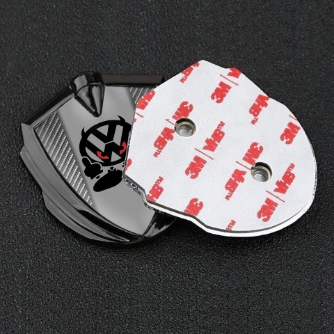 VW Selbstklebendes Metallaufkleber Emblem Graphit Tonfarbe mit Kohlenstoff Basis und Teufel logo