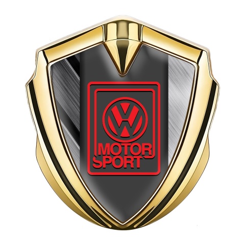 VW Selbstklebendes Metallaufkleber Emblem Goldtonfarbe mit Polierte Stahlplatte Design