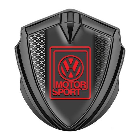 VW Emblem Abzeichen selbstklebend Graphit Tonfarbe mit Industrielles Netzwerk Basis Design