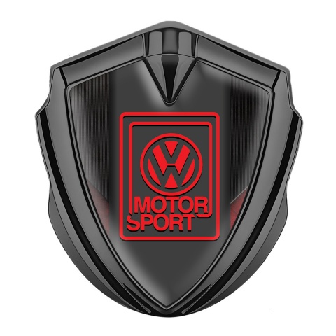 VW Selbstklebendes Metallaufkleber Emblem Graphit Tonfarbe mit Schwarz Rot Fundaments Auflage