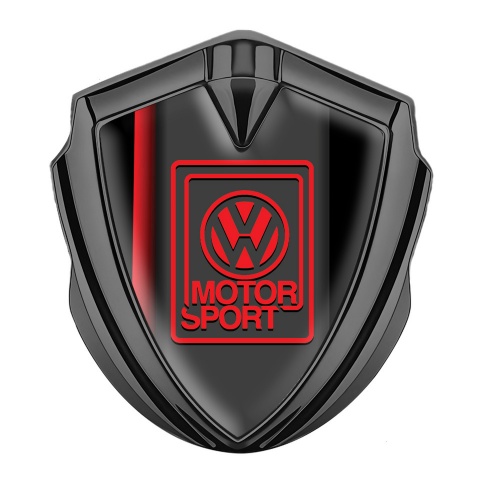 VW Seitenflugel Emblem Aufkleber Graphit Tonfarbe mit Rotes Band Fundaments Stil und Motor Sport Logo