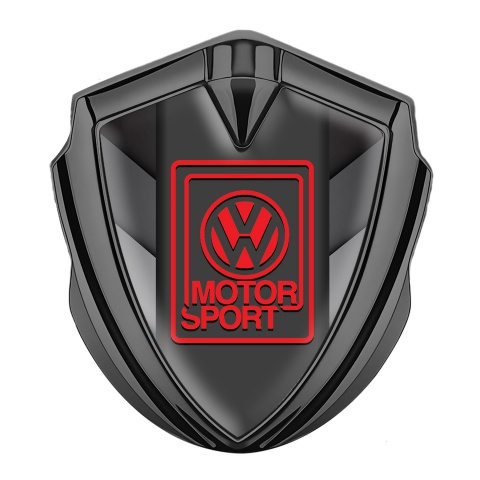 VW Emblem Auto Zeichen  Graphit Tonfarbe mit V formige Formen Auf der Basis und Rot Logo