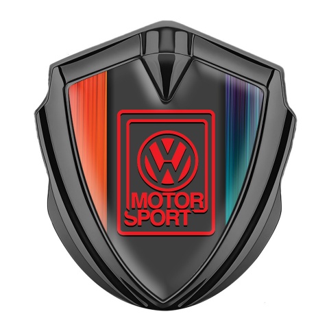 VW Seitenflugel Emblem Aufkleber Graphit Tonfarbe mit Orange Blau Basis Auflage Motorsport Logo