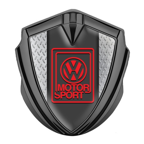 VW Abzeichen selbstklebend Graphit Tonfarbe mit Scraper Effekt Basis Design und Motorsport logo