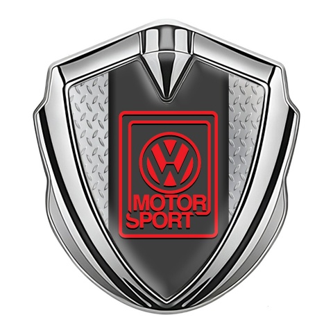 VW Abzeichen selbstklebend Silbertonfarbe mit Scraper Effekt Basis Design und Motorsport logo