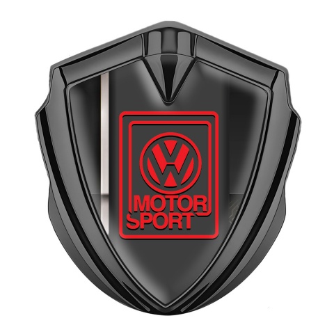 VW Emblem Abzeichen selbstklebend Graphit Tonfarbe mit Grau Sportband Basis Design Motorsport Logo