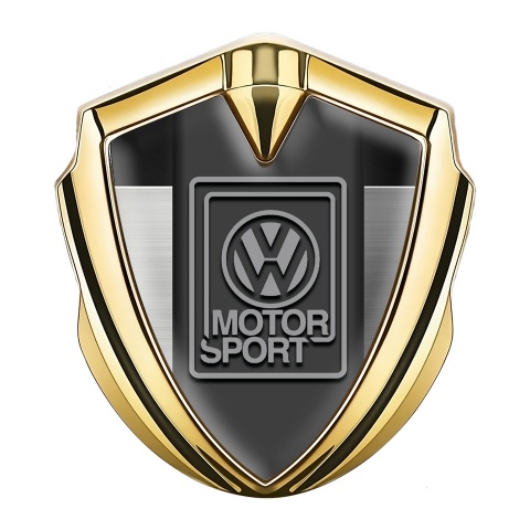 VW Emblem Aufkleber Autozubehor Goldtonfarbe mit Grau Schwarz Basis und Grau Logo