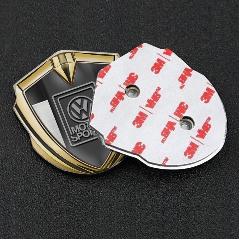 VW Emblem Aufkleber Autozubehor Goldtonfarbe mit Grau Schwarz Basis und Grau Logo