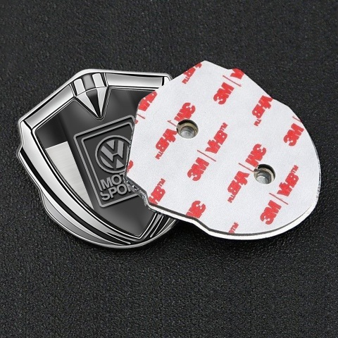 VW Emblem Aufkleber Autozubehor Silbertonfarbe mit Grau Schwarz Basis und Grau Logo