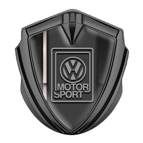 VW Selbstklebendes Metallaufkleber Emblem Graphit Tonfarbe mit Sportband Basis und Grau Motorsport Logo