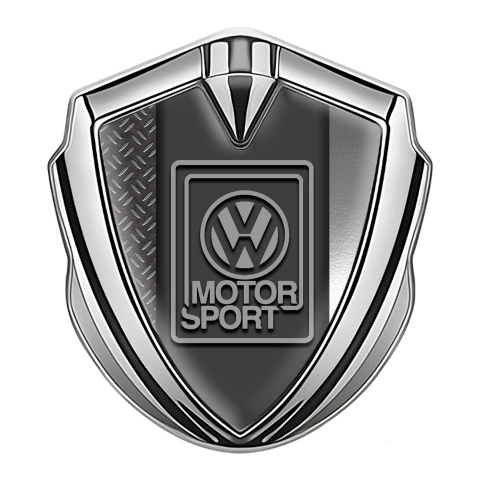 VW Emblem Auto Zeichen Silbertonfarbe mit Verschiedene Seiten der Basis und Grau Logo