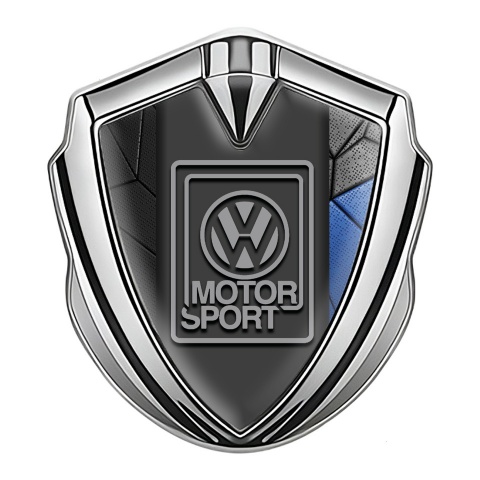 VW Emblem Aufkleber Autozubehor Silbertonfarbe mit Mosaik mit blauem Motiv Design Basis