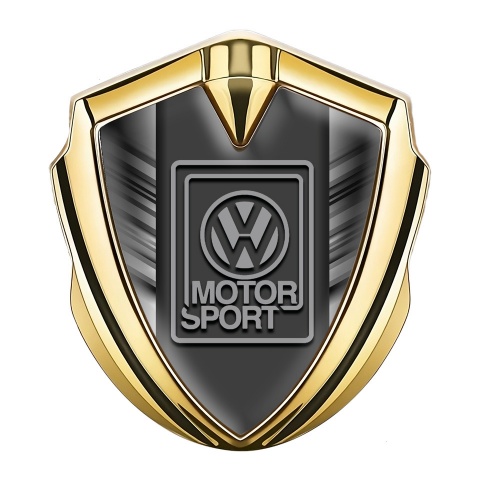 VW Emblem Logo Schriftzug Aufkleber mit Goldtonfarbe Gestreift Basis und Grau Logo design