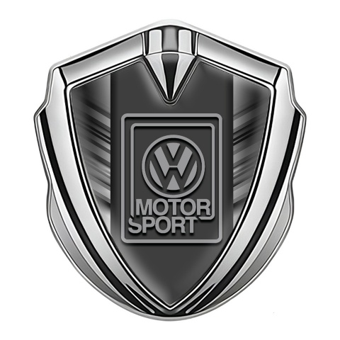 VW Emblem Logo Schriftzug Aufkleber mit Silbertonfarbe Gestreift Basis und Grau Logo design