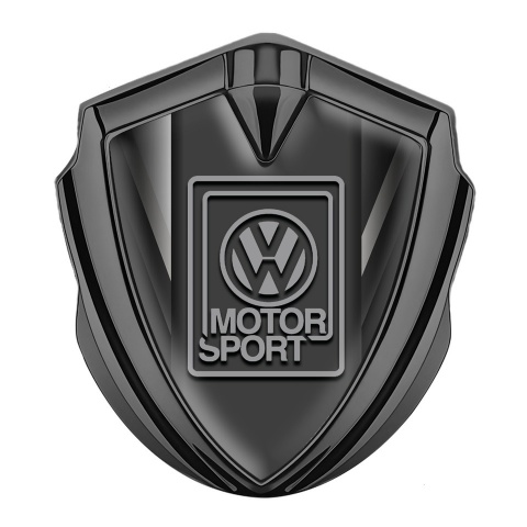 VW Abzeichen selbstklebend Graphit Tonfarbe mit Monochrome Panels und Grau Motorsport Logo