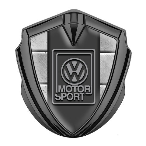 VW Emblem Logo Schriftzug Aufkleber mit Graphit Tonfarbe Steinbereich Fundaments Stil