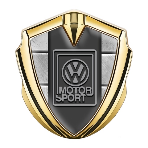 VW Emblem Logo Schriftzug Aufkleber mit Goldtonfarbe Steinbereich Fundaments Stil