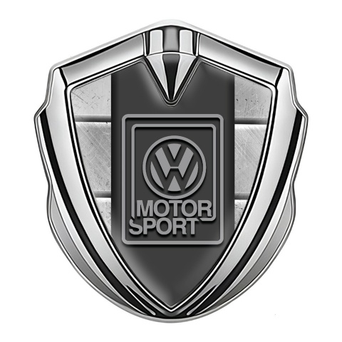VW Emblem Logo Schriftzug Aufkleber mit Silbertonfarbe Steinbereich Fundaments Stil