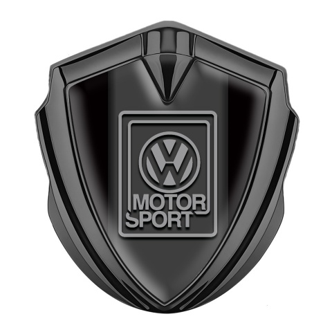 VW Seitenflugel Emblem Aufkleber Graphit Tonfarbe mit Schwarz Basis und Grau Motorsport Logo