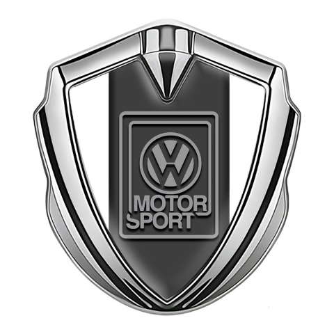 VW Emblem Abzeichen Silbertonfarbe mit Weiss Hintergrund und Schwarz Grau Logo design