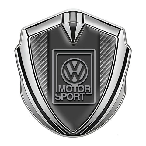 VW Selbstklebendes Metallaufkleber Emblem Silbertonfarbe mit Kohlenstoff Basis und Grau Motorsport logo