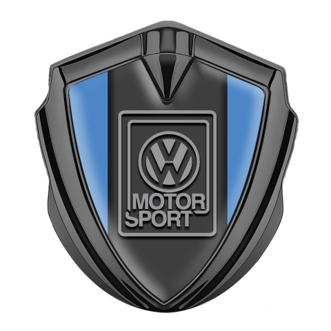 VW Seitenflugel Emblem Aufkleber Graphit Tonfarbe mit Blau basis und Grau Motorsport Logo Stil