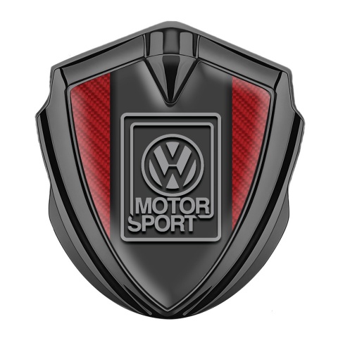 VW Emblem Auto Zeichen Graphit Tonfarbe mit Rote Kohlenstoff und Grau Motorsport Logo Stil