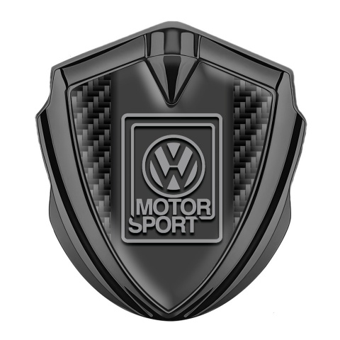 VW Abzeichen selbstklebend Graphit Tonfarbe mit Schwarz Kohlenstoff Basis und Grau motorsport Logo
