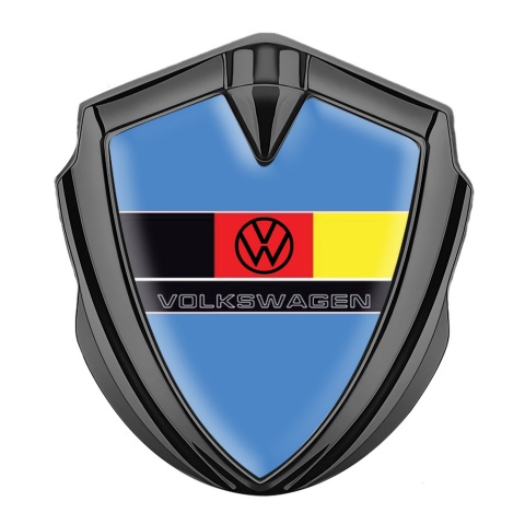 VW Emblem Auto Zeichen Graphit Tonfarbe mit Blau Basis und Deutschen Flagge Logo