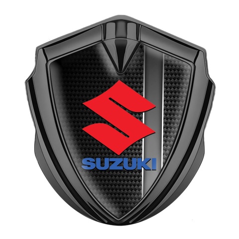 Suzuki Emblem Aufkleber Autozubehor Graphit Tonfarbe Schwarz Kohlenstoff mit Grau Band design