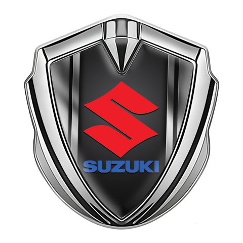 Suzuki Selbstklebendes Metallaufkleber Emblem Silbertonfarbe Metall Rahmen Design