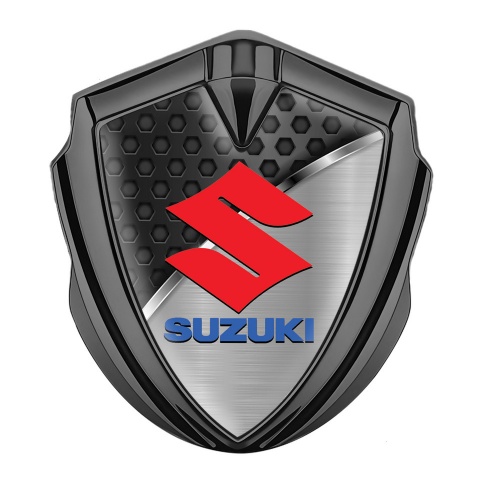 Suzuki Emblem Logo Schriftzug Aufkleber Graphit Tonfarbe Doppelte Textur Basis Design