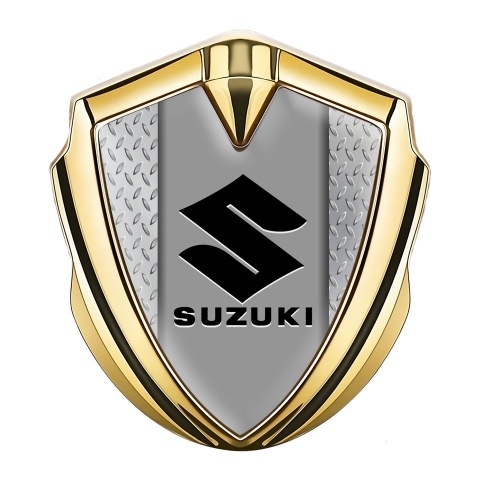 Suzuki Emblem Aufkleber Autozubehor Goldtonfarbe Metall Platte Schwarz Logo