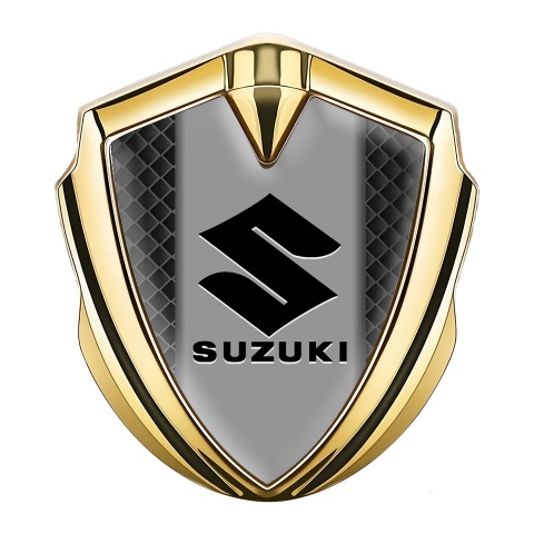 Suzuki Emblem Auto Zeichen Goldtonfarbe Schwarz Mesh Stil