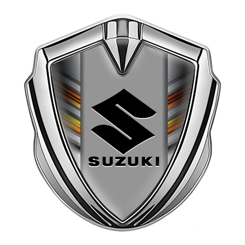 Suzuki Emblem Aufkleber Autozubehor Silbertonfarbe Orange Kratzer stil