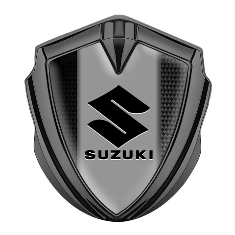 Suzuki Emblem Abzeichen selbstklebend Graphit Tonfarbe Schwarz Kohlenstoff Basis mit Grau logo Panel