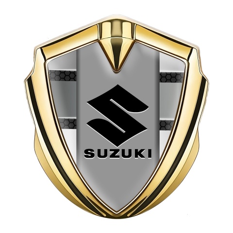 Suzuki Emblem Auto Zeichen Goldtonfarbe Metall Details Design