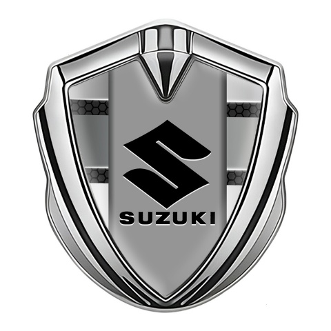 Suzuki Emblem Auto Zeichen Silbertonfarbe Metall Details Design