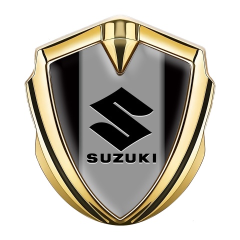 Suzuki Selbstklebendes Metallaufkleber Emblem Goldtonfarbe Schwarz Version