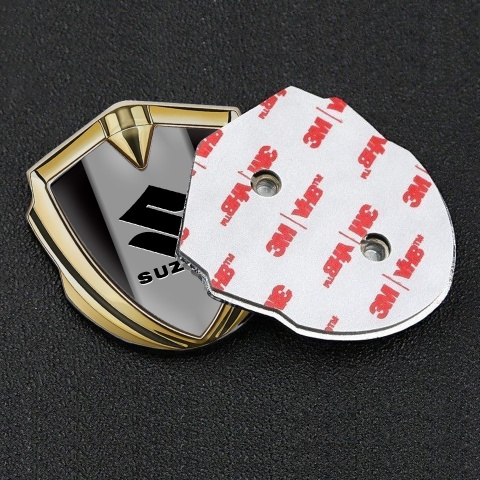 Suzuki Selbstklebendes Metallaufkleber Emblem Goldtonfarbe Schwarz Version