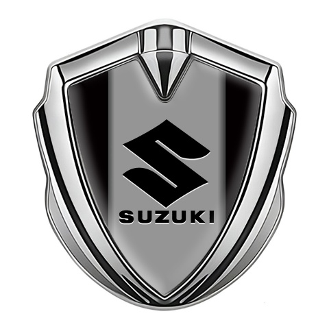 Suzuki Selbstklebendes Metallaufkleber Emblem Silbertonfarbe Schwarz Version